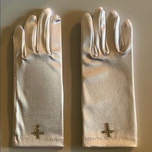 satin gloves with rhinestone cross size 3-7, 8-12